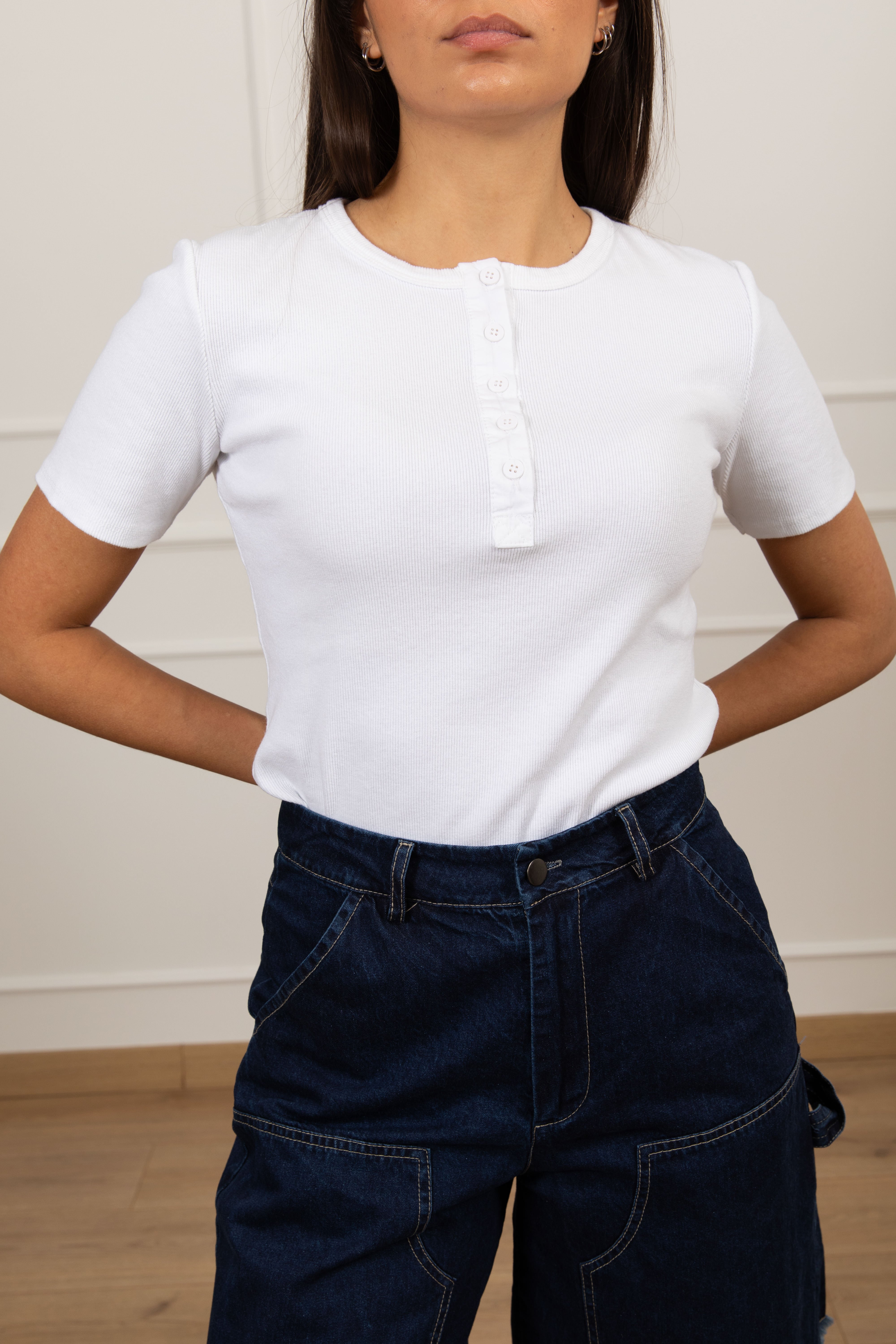 T-shirt serafino a coste Tensione IN