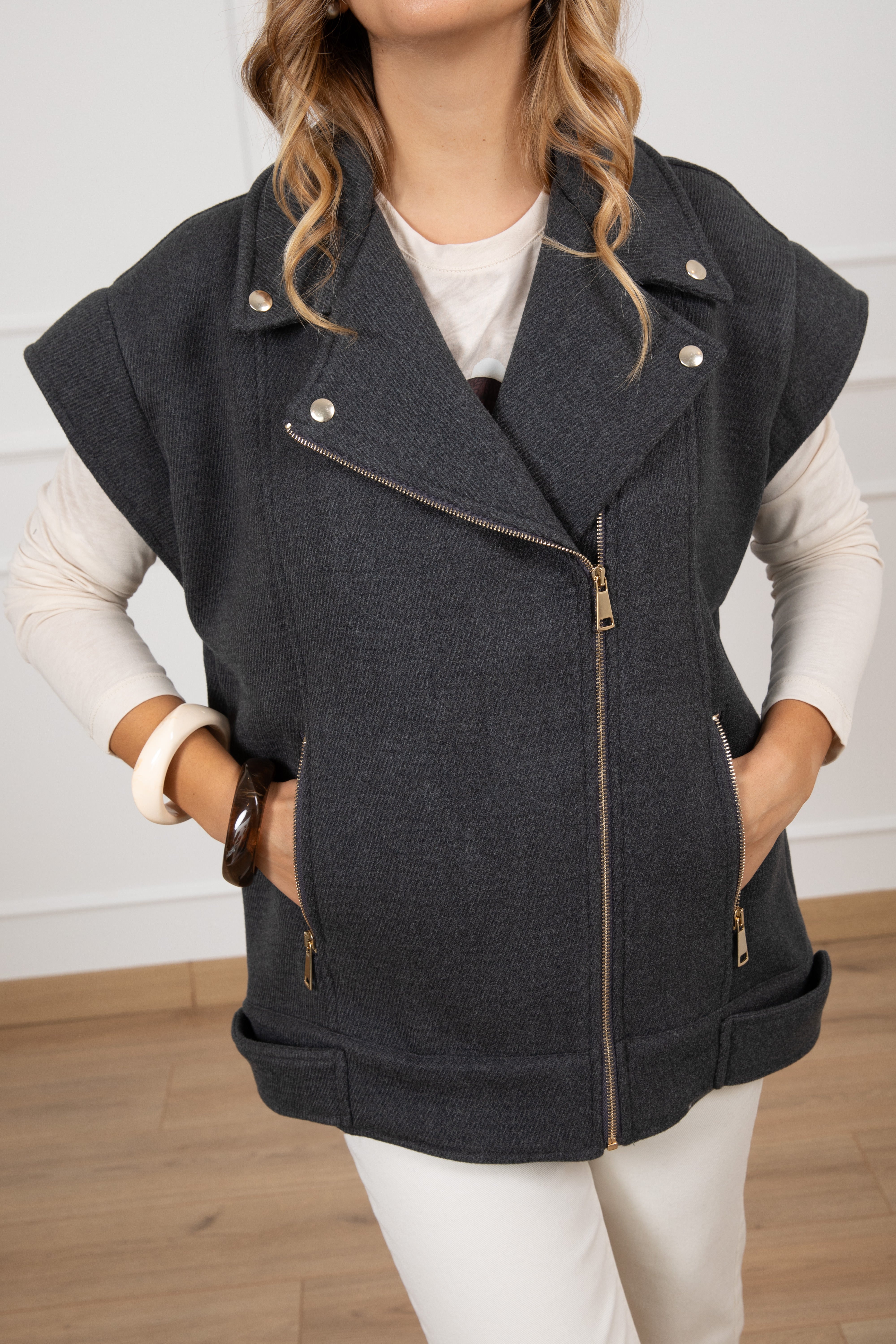 Chiodo smanicato in panno Tensione IN