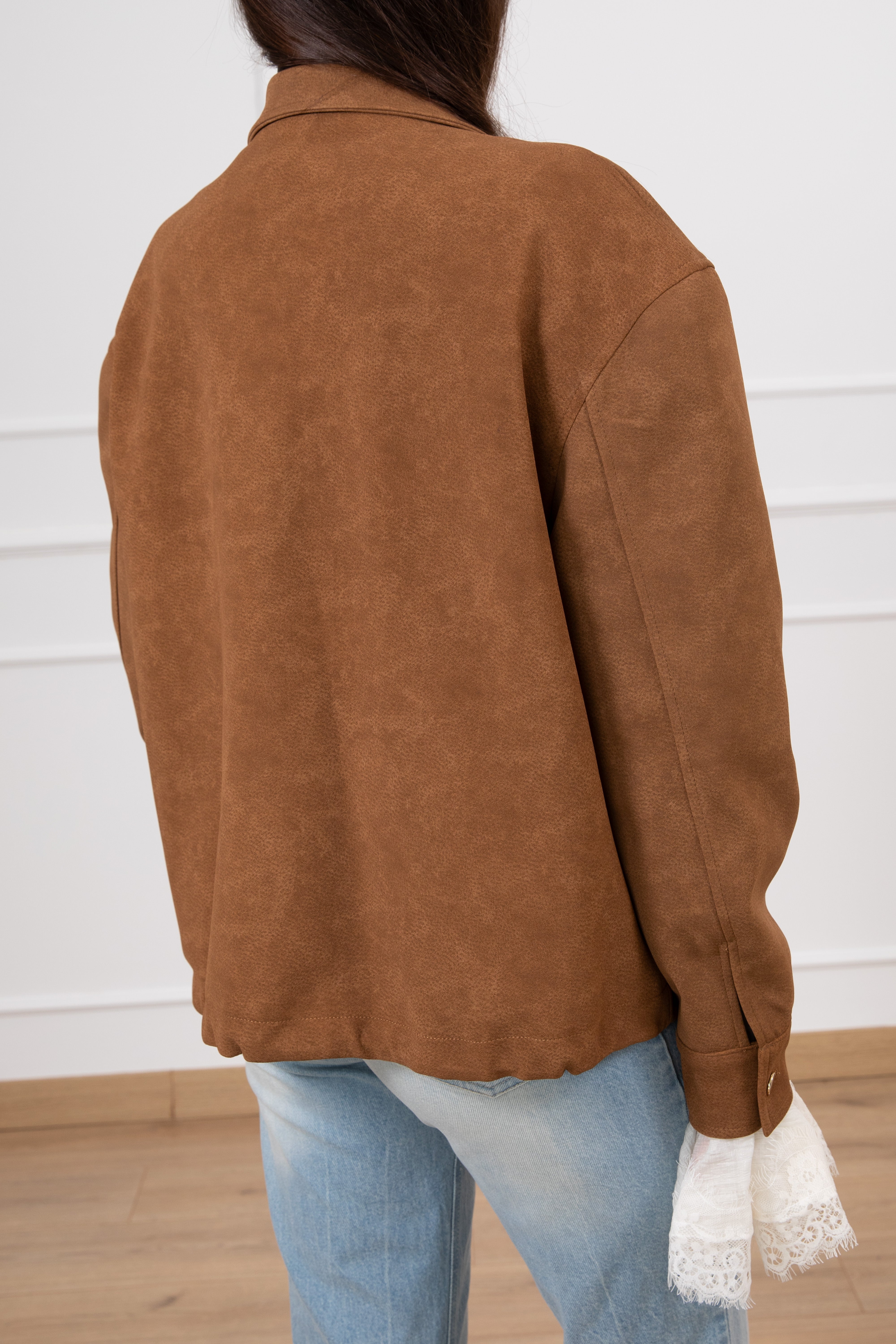 Bomber in eco-pelle punteggiata Motel