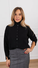Cardigan mezzo-collo variante nero ViCOLO