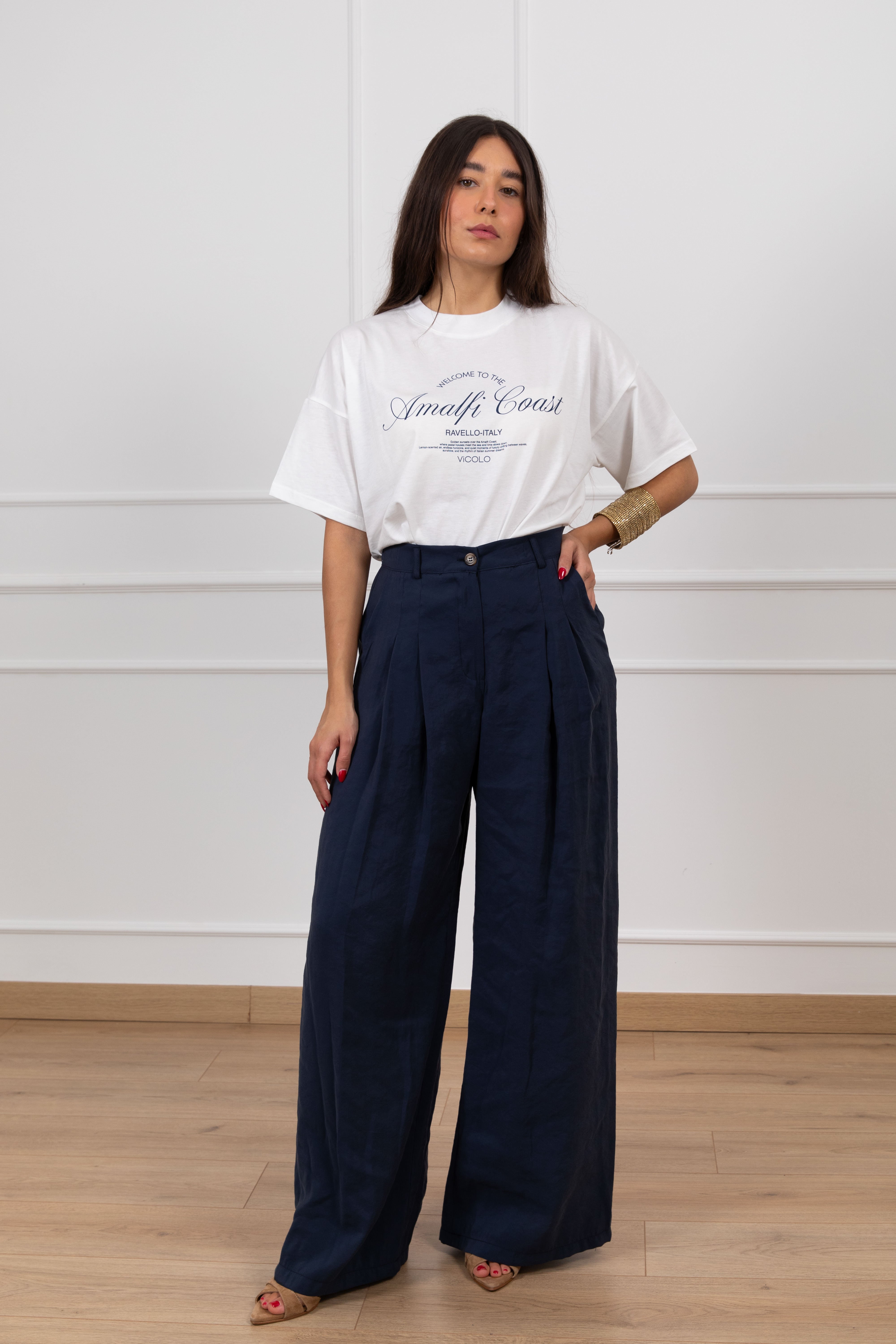 Pantalone in modal con doppia pinces ViCOLO