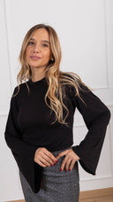 T-shirt in lana e modal variante nero Haveone