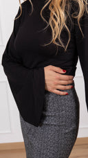 T-shirt in lana e modal variante nero Haveone