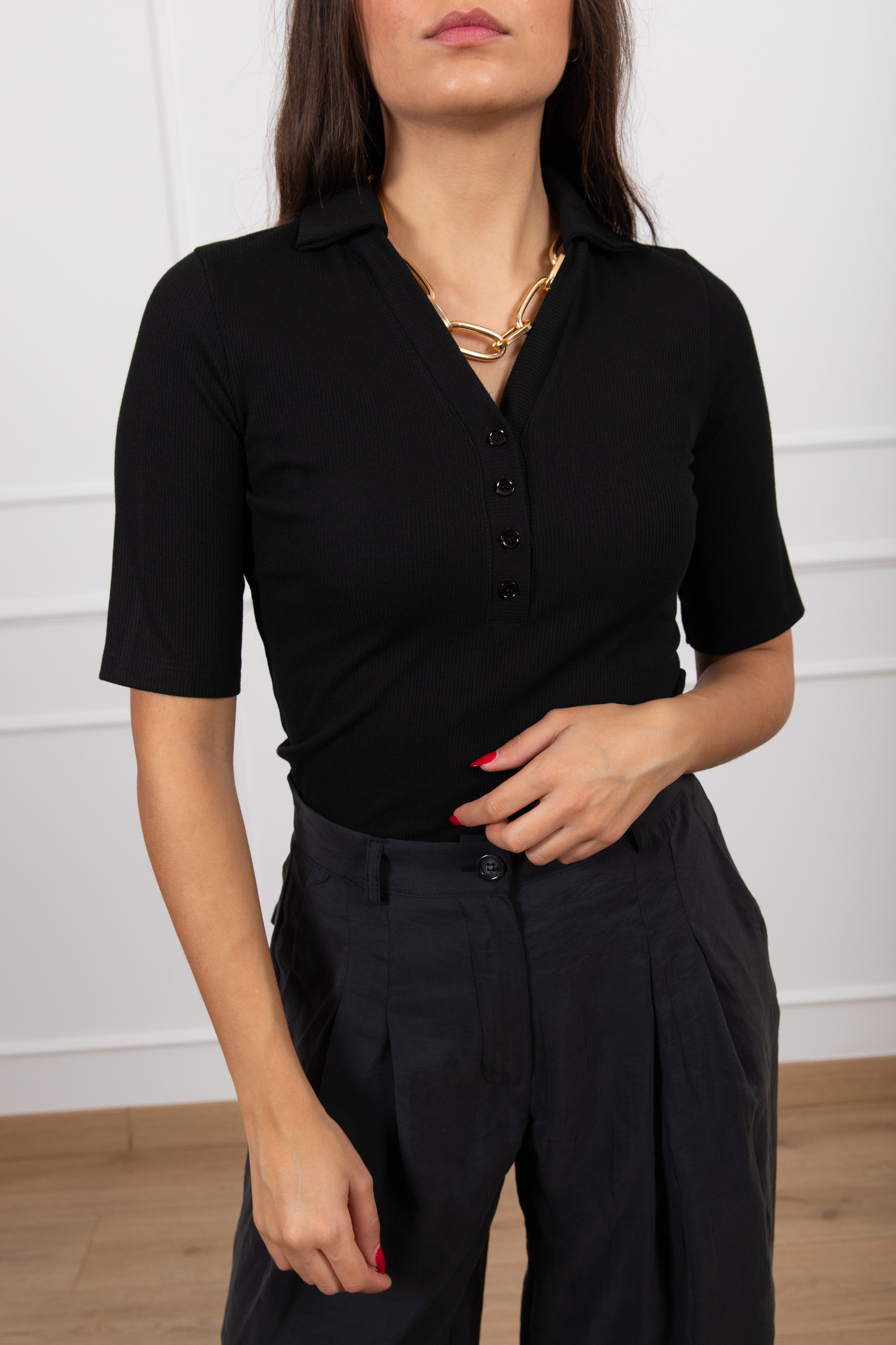 Polo serafino a coste ViCOLO