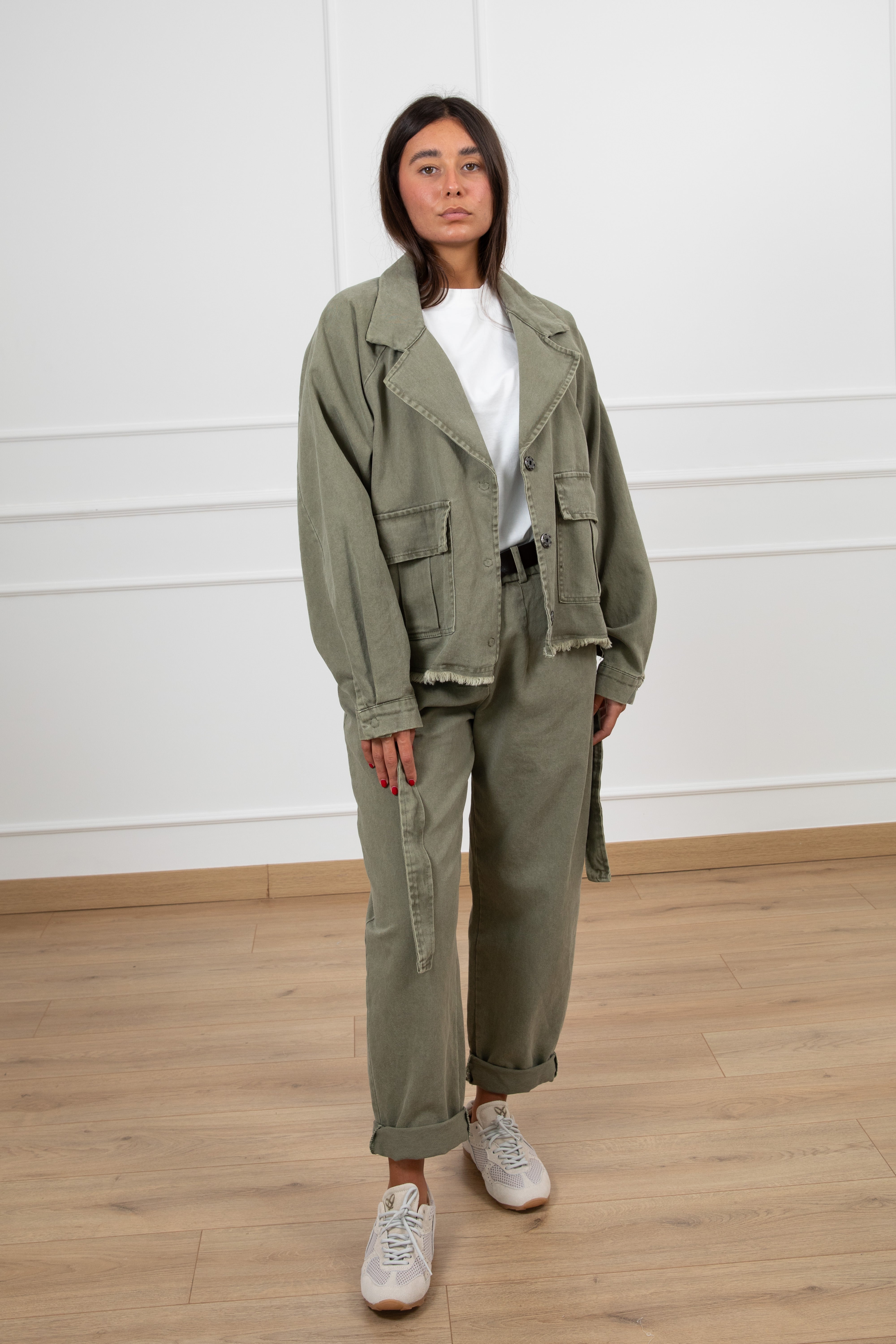 Pantalone bull denim carrot-fit con elastico Susy Mix