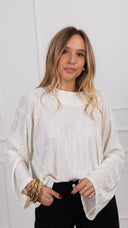 Blusa plissettata con manica svasata ViCOLO
