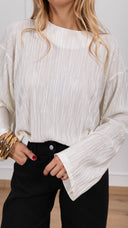 Blusa plissettata con manica svasata ViCOLO