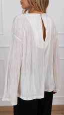 Blusa plissettata con manica svasata ViCOLO