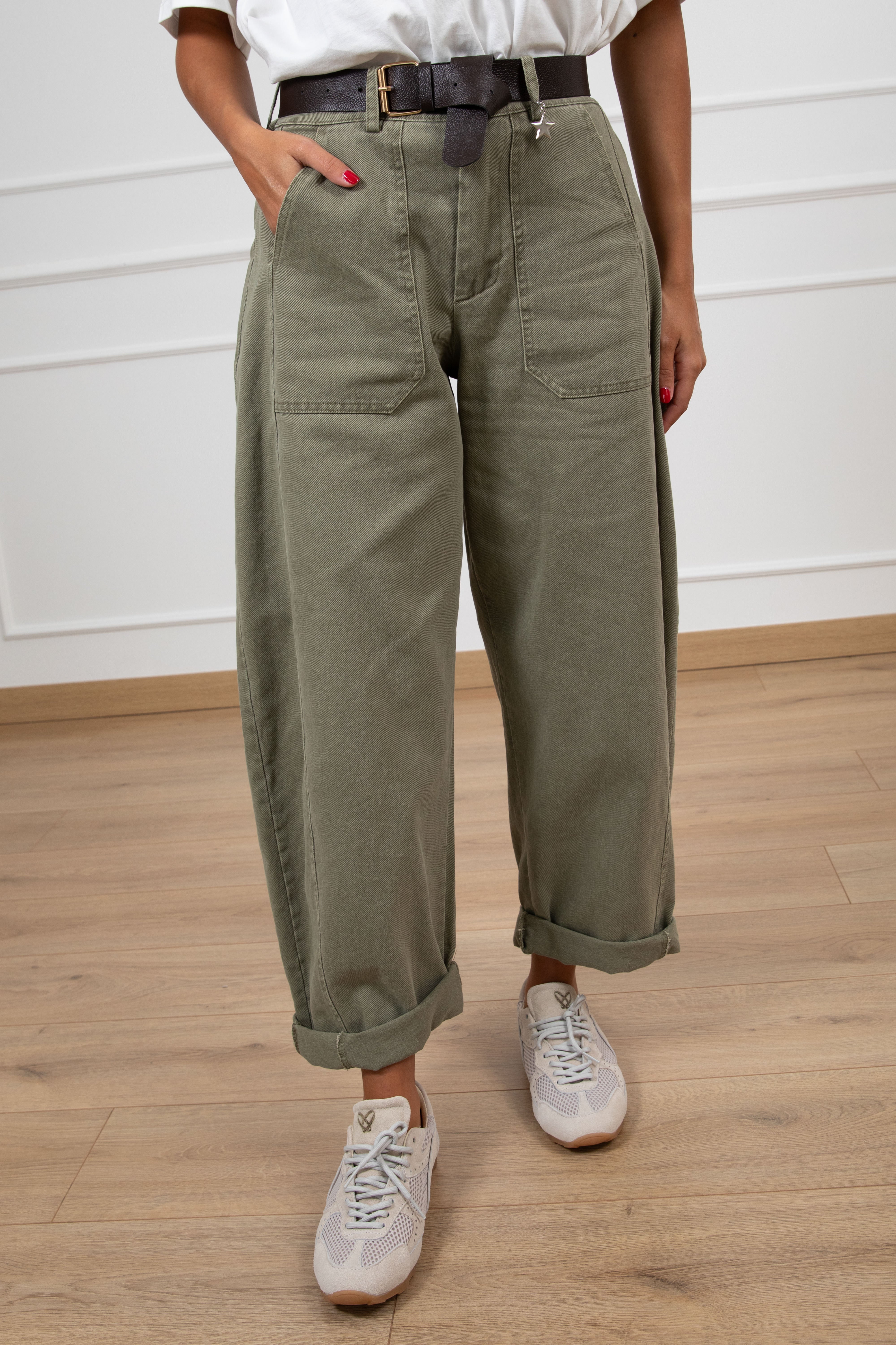 Pantalone bull denim barrel con elastico sul retro Susy Mix