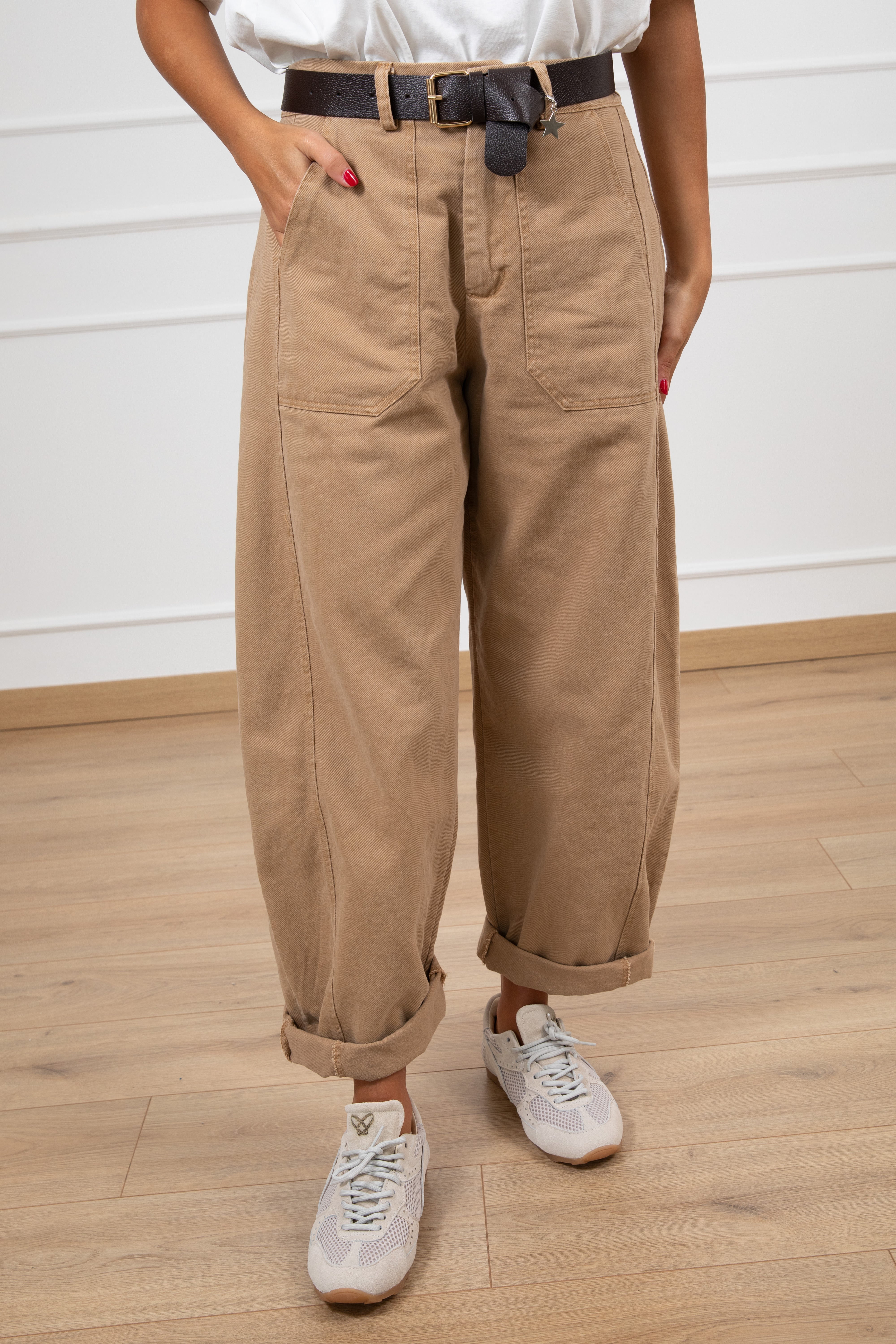 Pantalone bull denim barrel con elastico sul retro Susy Mix