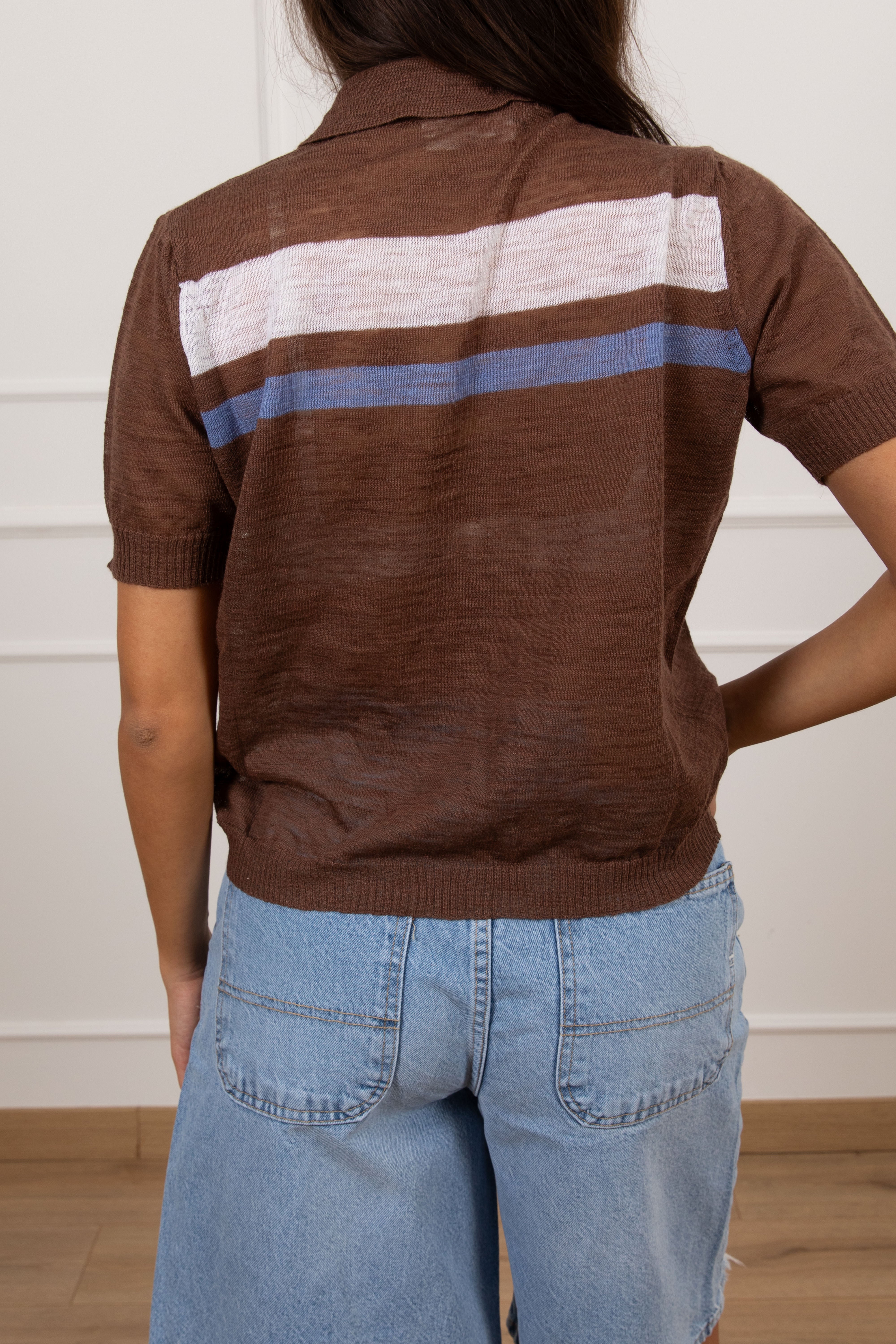 Polo fiammata a righe asimmetriche ViCOLO