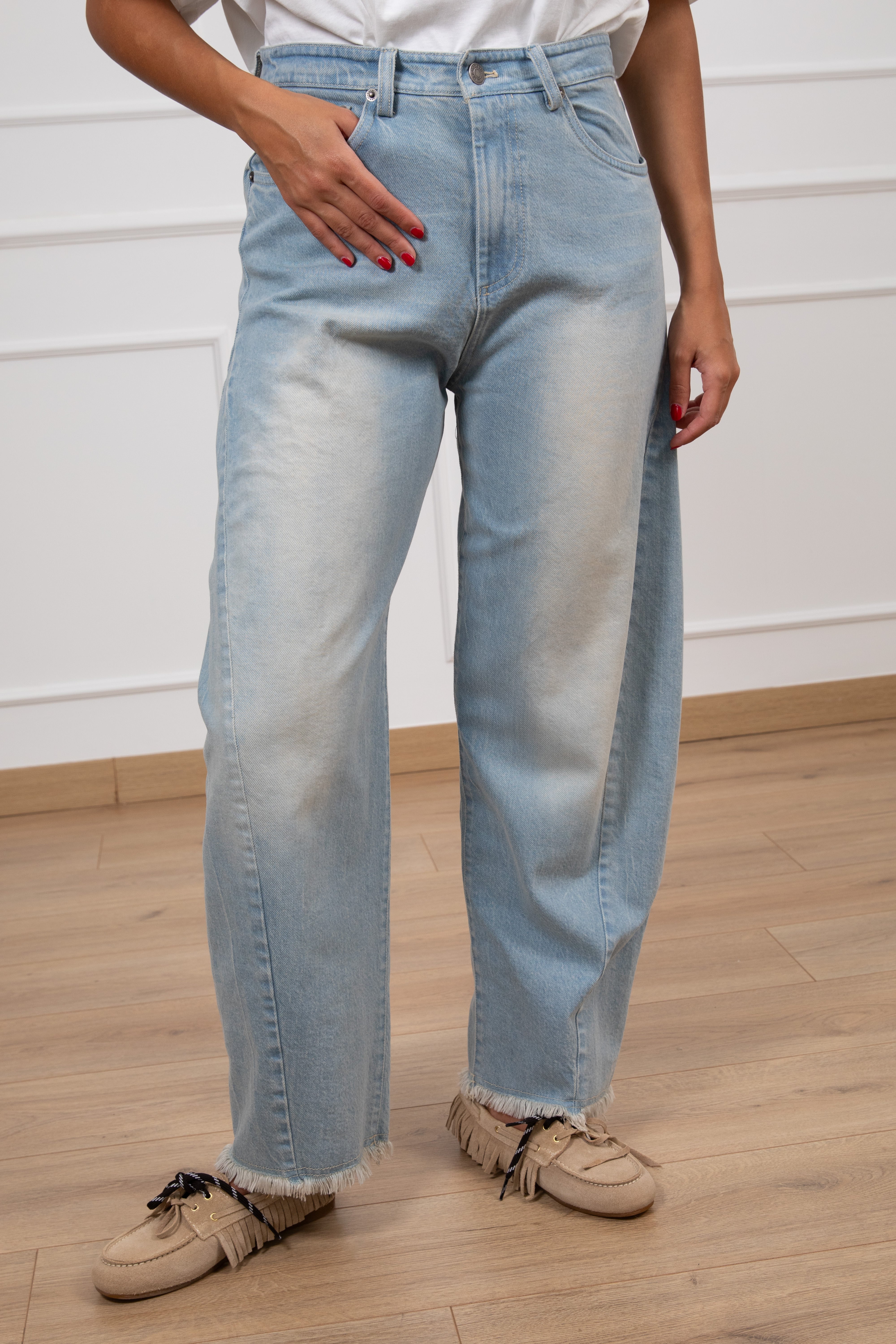 Jeans azzurro balloon-fit sabbiato Tensione IN