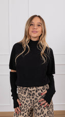 Maglia mezzo-collo con manicotto variante nero ViCOLO