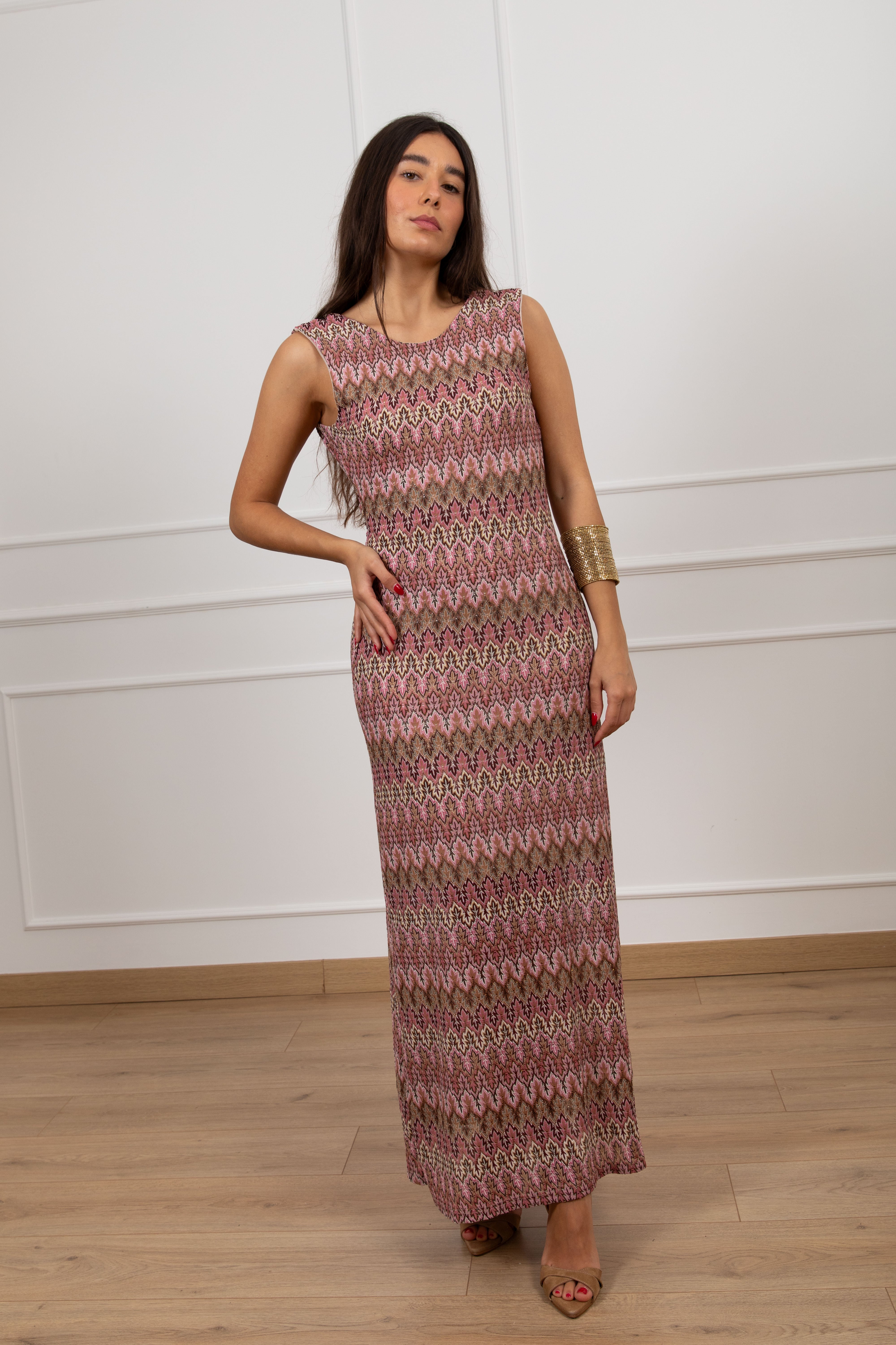 Abito lungo motivo zig-zag Susy Mix