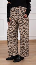 Pantalone 5 tasche animalier in velluto a coste ViCOLO