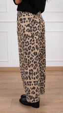 Pantalone 5 tasche animalier in velluto a coste ViCOLO