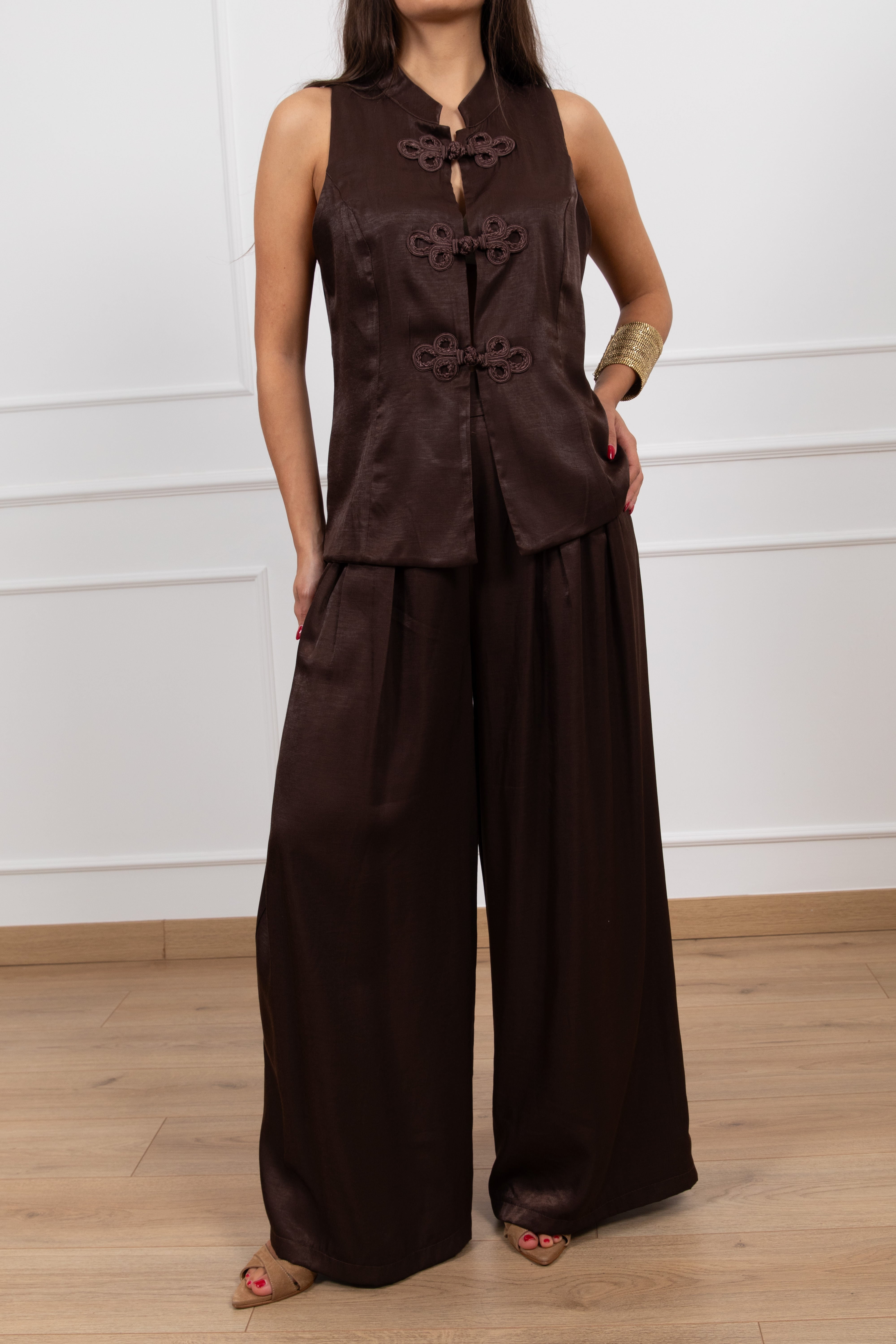 Coordinato in viscosa con alamari Susy Mix