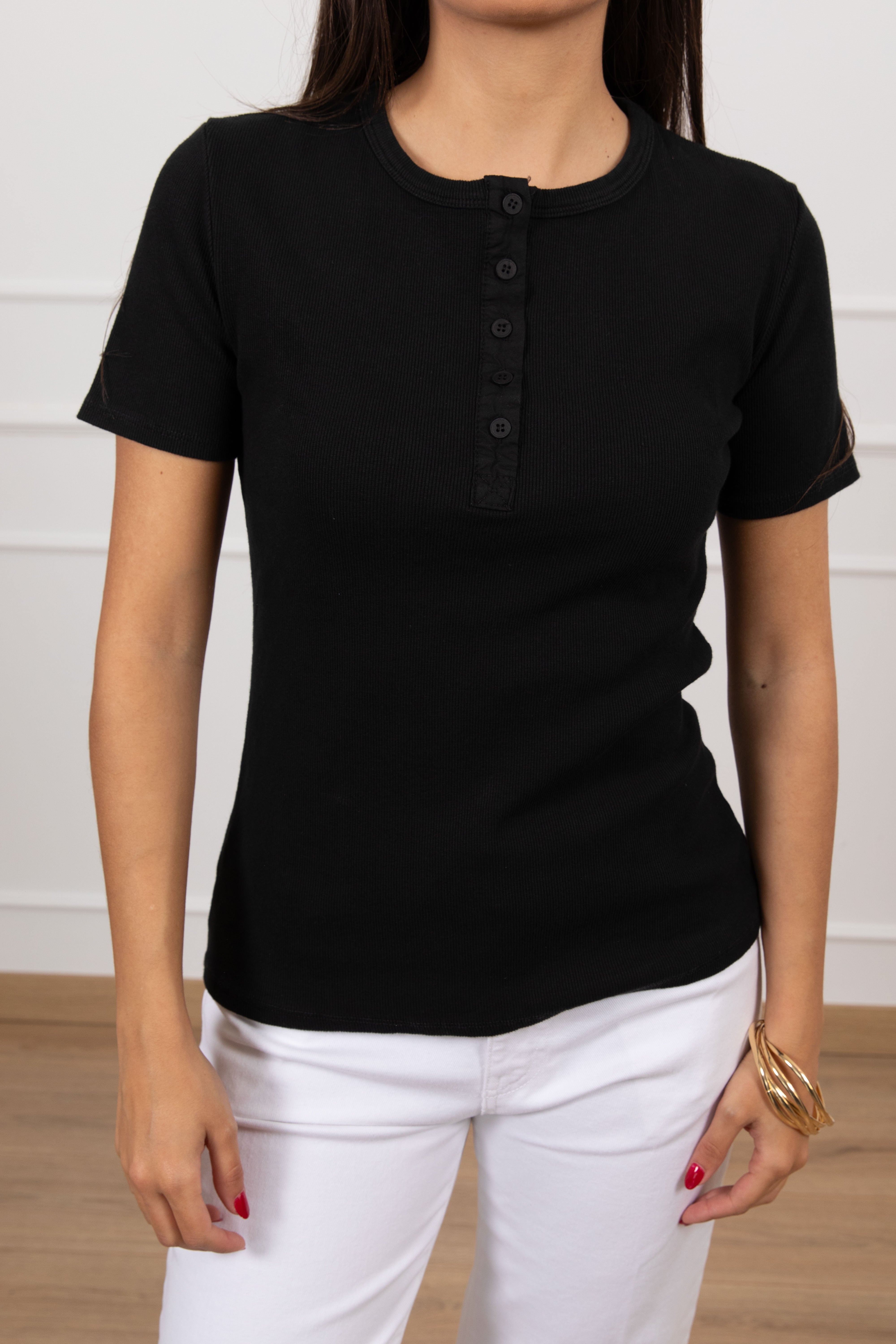 T-shirt serafino a coste Tensione IN