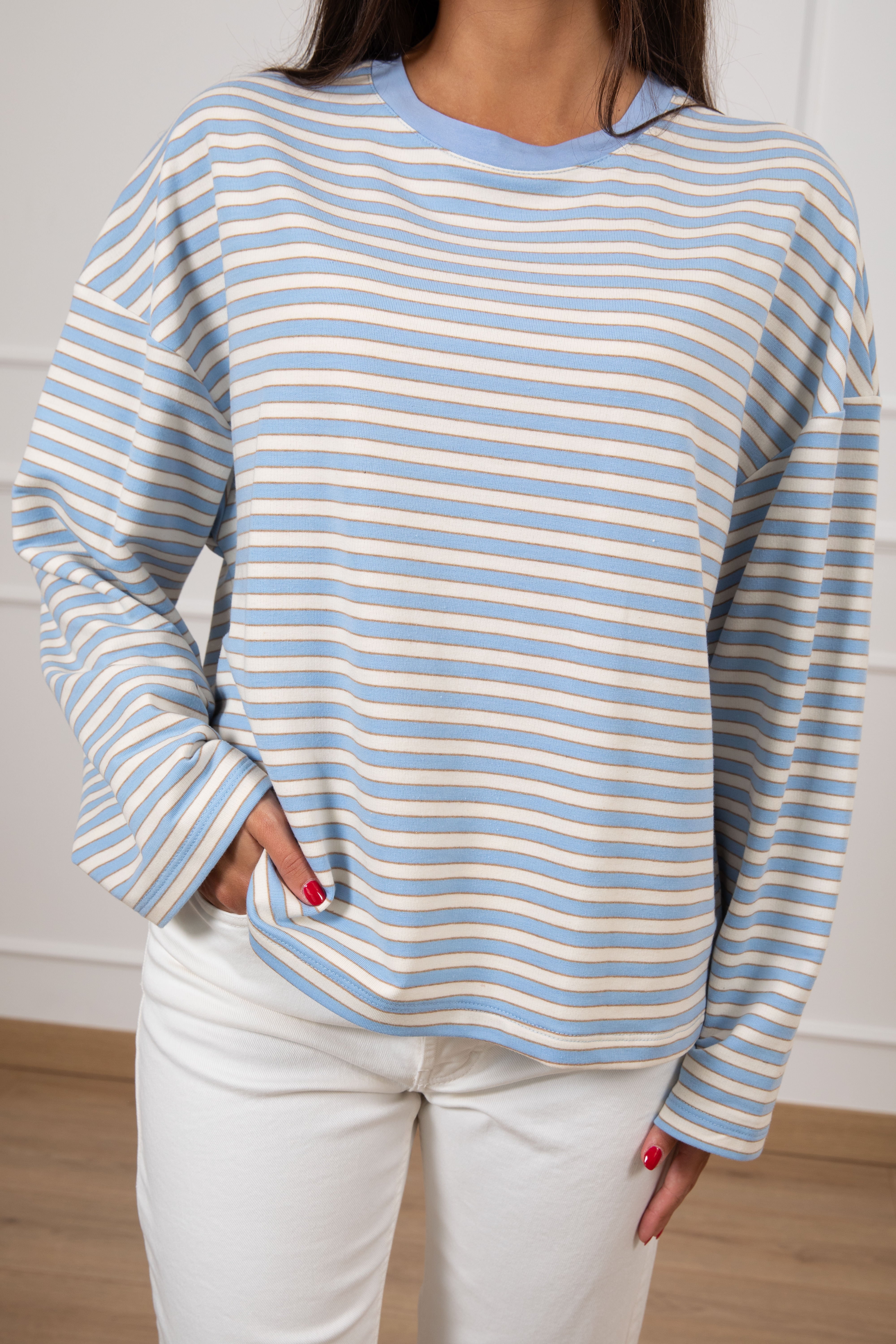 T-shirt garzata a righe Tensione IN