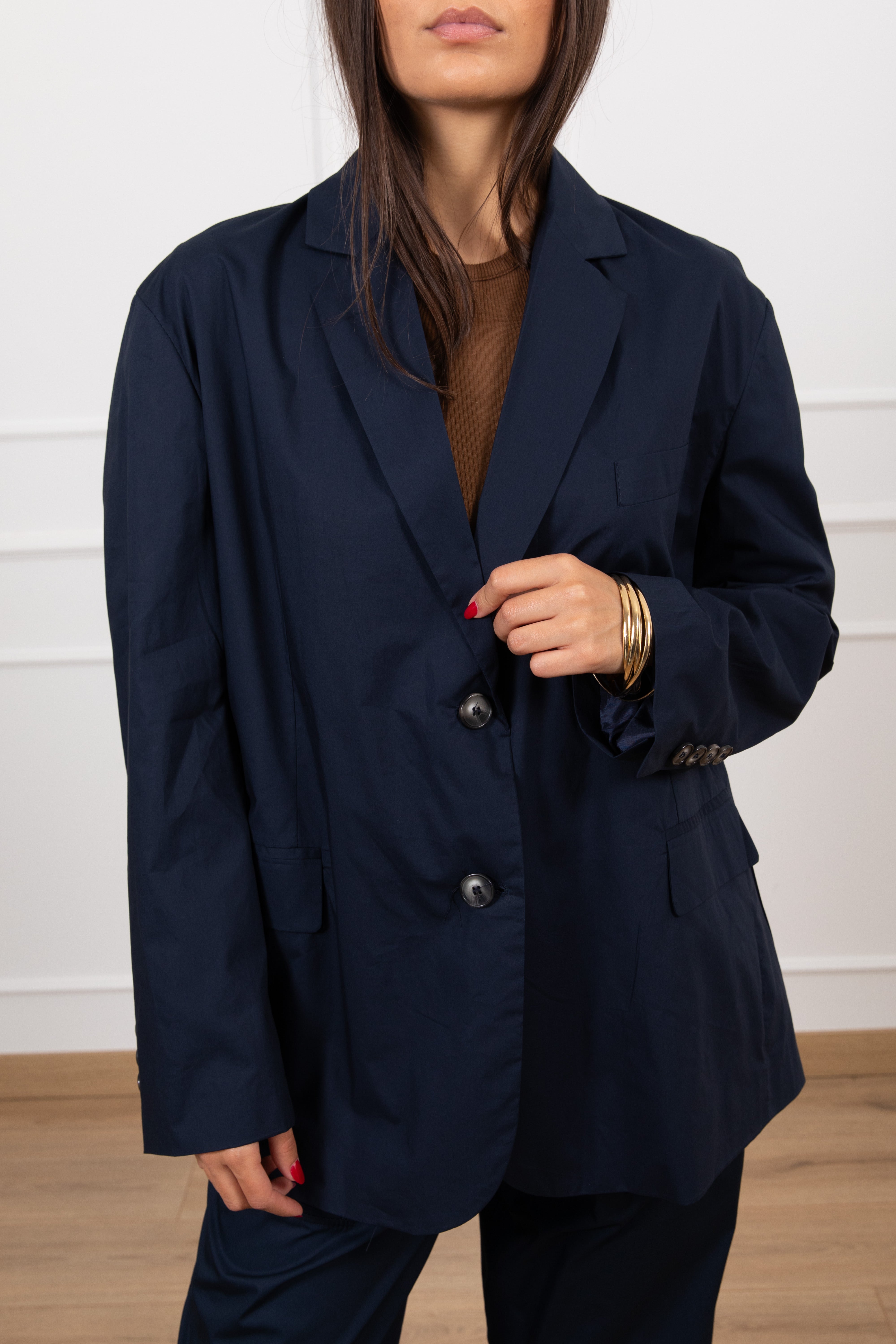 Giacca over-size 2 bottoni in cotone leggero ViCOLO