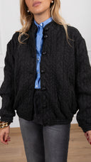 Bomber in maglia motivo treccia Haveone
