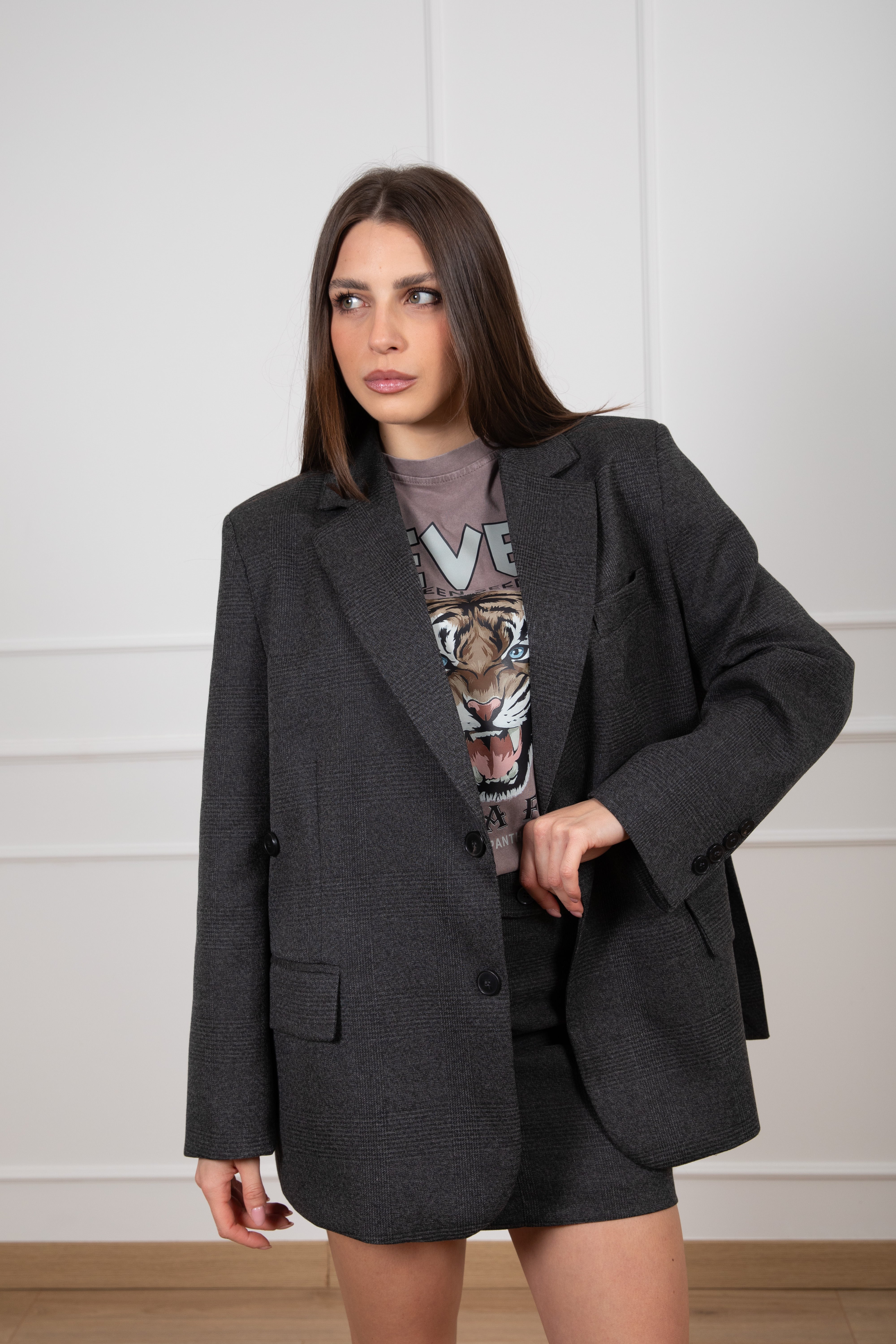 Giacca principe di galles con doppia abbottonatura ViCOLO