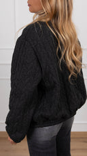 Bomber in maglia motivo treccia Haveone