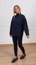 Coordinato felpa e leggings con ghetta variante blu Haveone