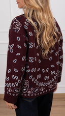 Giacca in maglia motivo bandana variante bordeaux Tensione IN