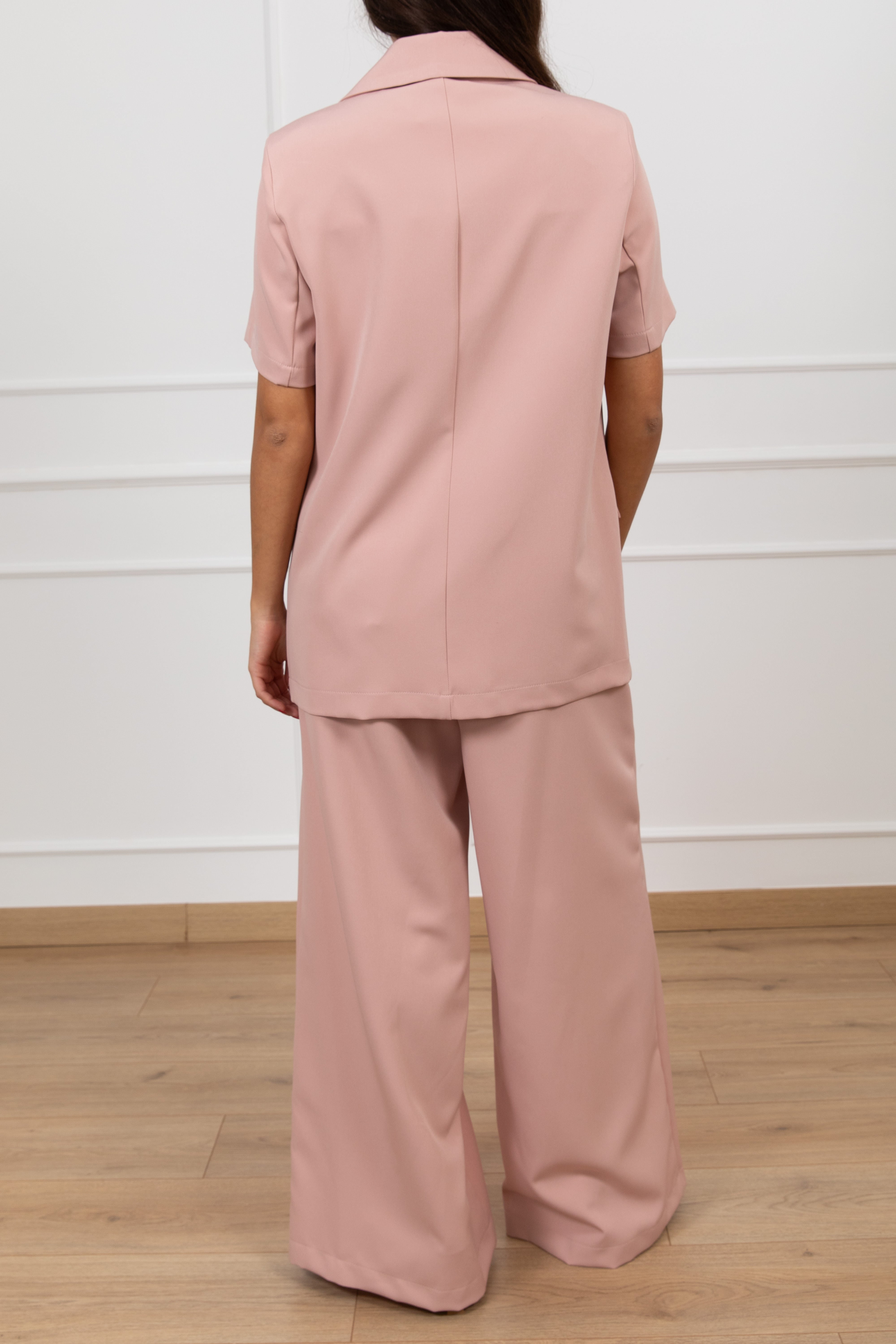 Tailleur giacca manica corta e pantalone gamba ampia Susy Mix