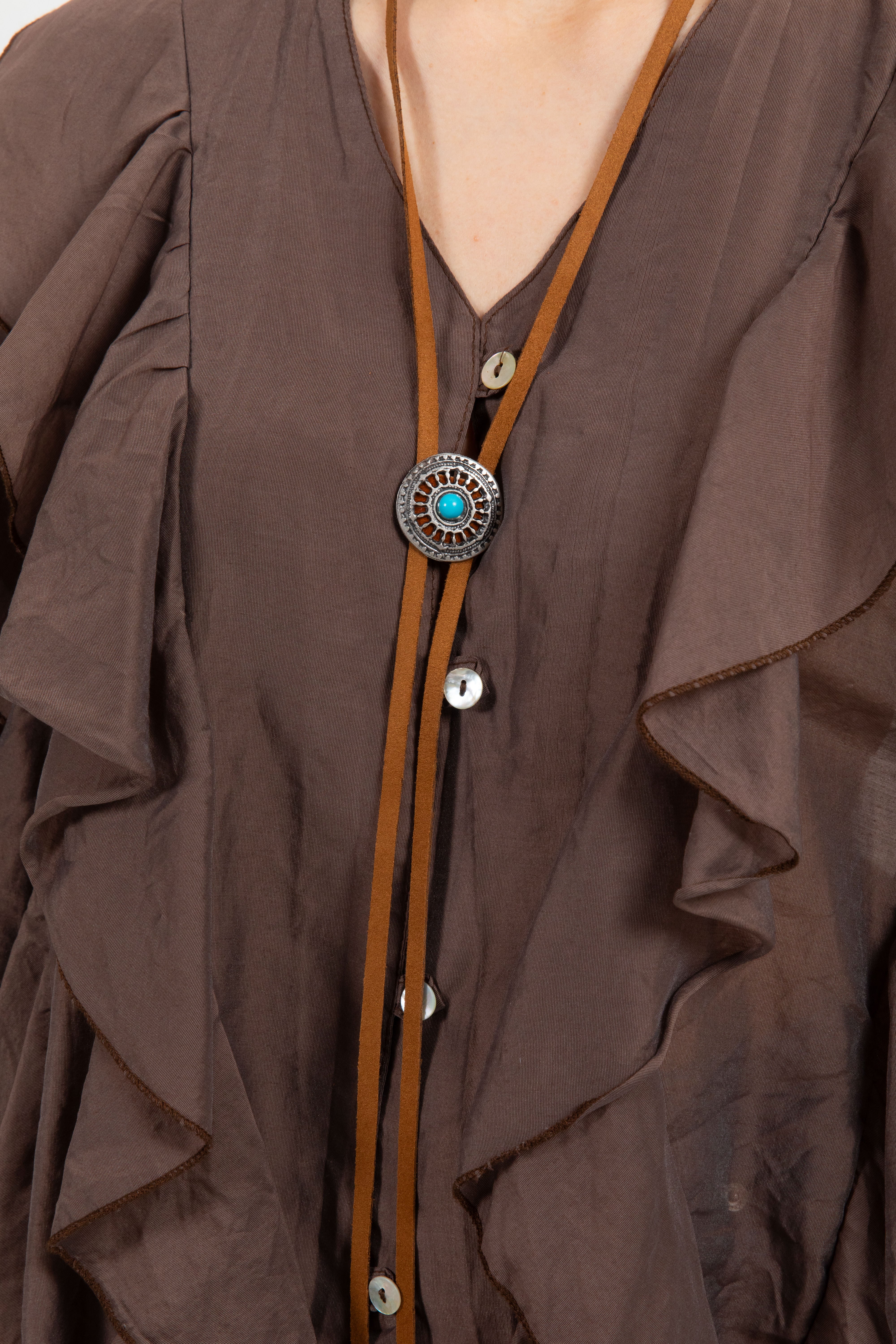 Camicia balze e rouches con bolo Susy Mix