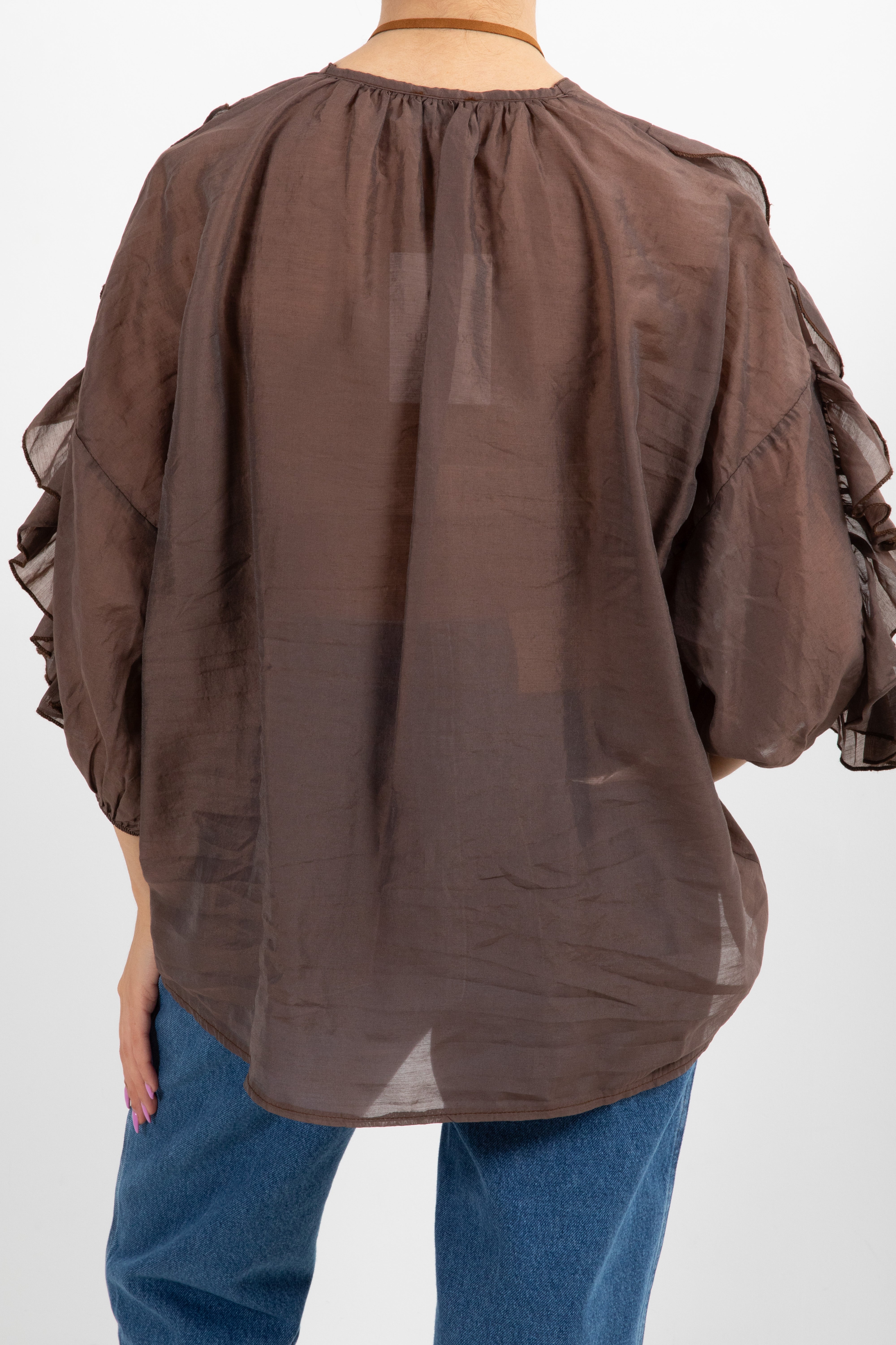 Camicia balze e rouches con bolo Susy Mix