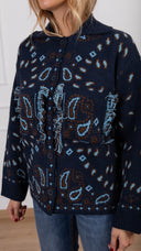 Giacca in maglia motivo bandana variante blu Tensione IN
