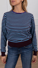Maglia a righe con profili a contrasto variante bordeaux/azzurro Tensione IN