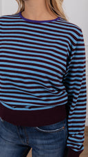 Maglia a righe con profili a contrasto variante bordeaux/azzurro Tensione IN