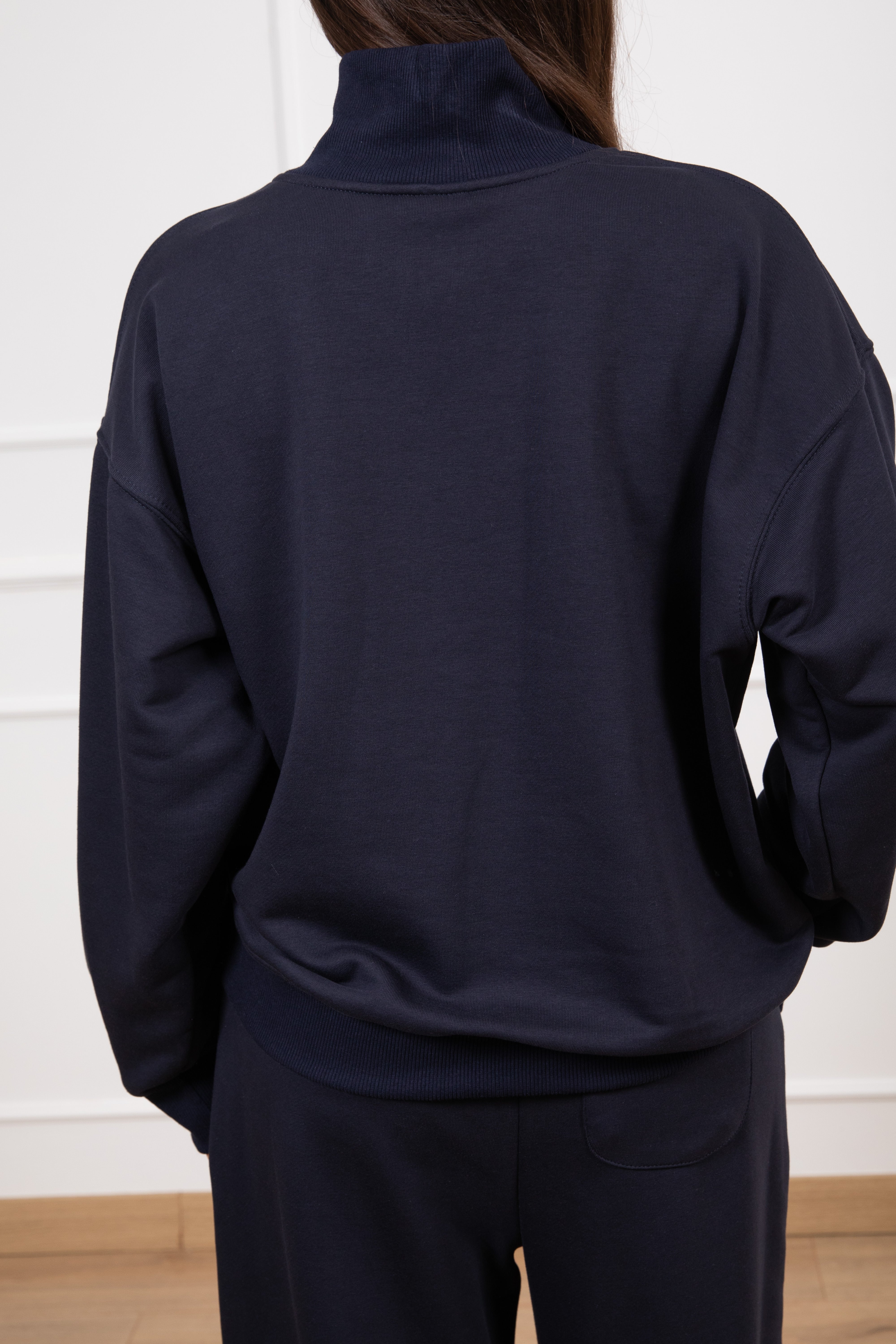 Felpa con mezza zip tinta unita Tensione IN