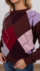 Maglia girocollo a rombi variante bordeaux Tensione IN