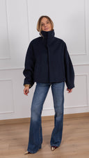 Cappotto con collo ad anello variante blu Haveone