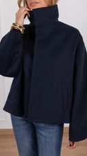 Cappotto con collo ad anello variante blu Haveone