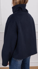 Cappotto con collo ad anello variante blu Haveone
