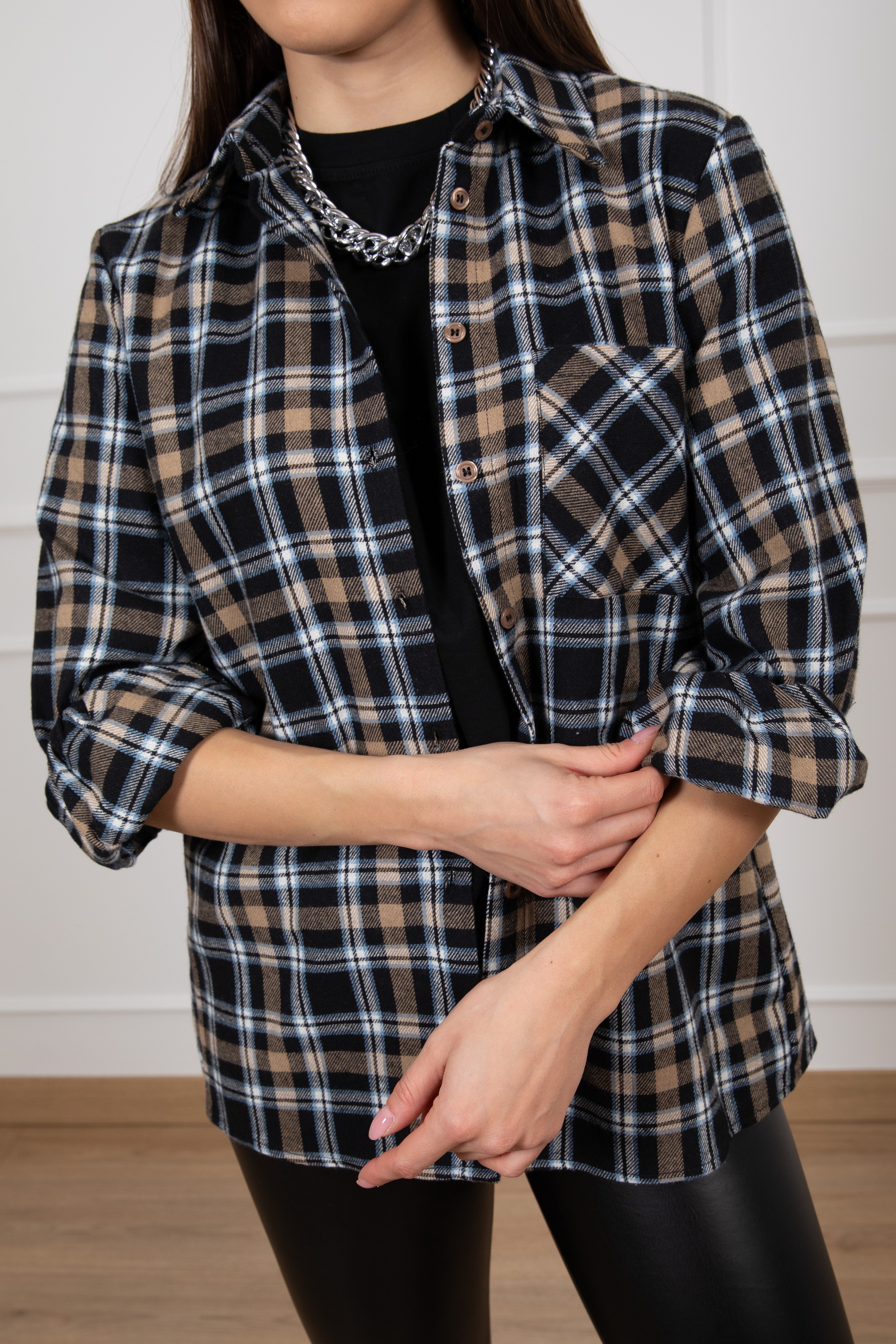 Camicia micro-check in flanella Dixie