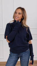 Maglia mezzo-collo con manicotto variante blu ViCOLO