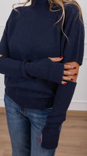 Maglia mezzo-collo con manicotto variante blu ViCOLO