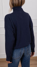 Cardigan mezzo-collo variante blu ViCOLO