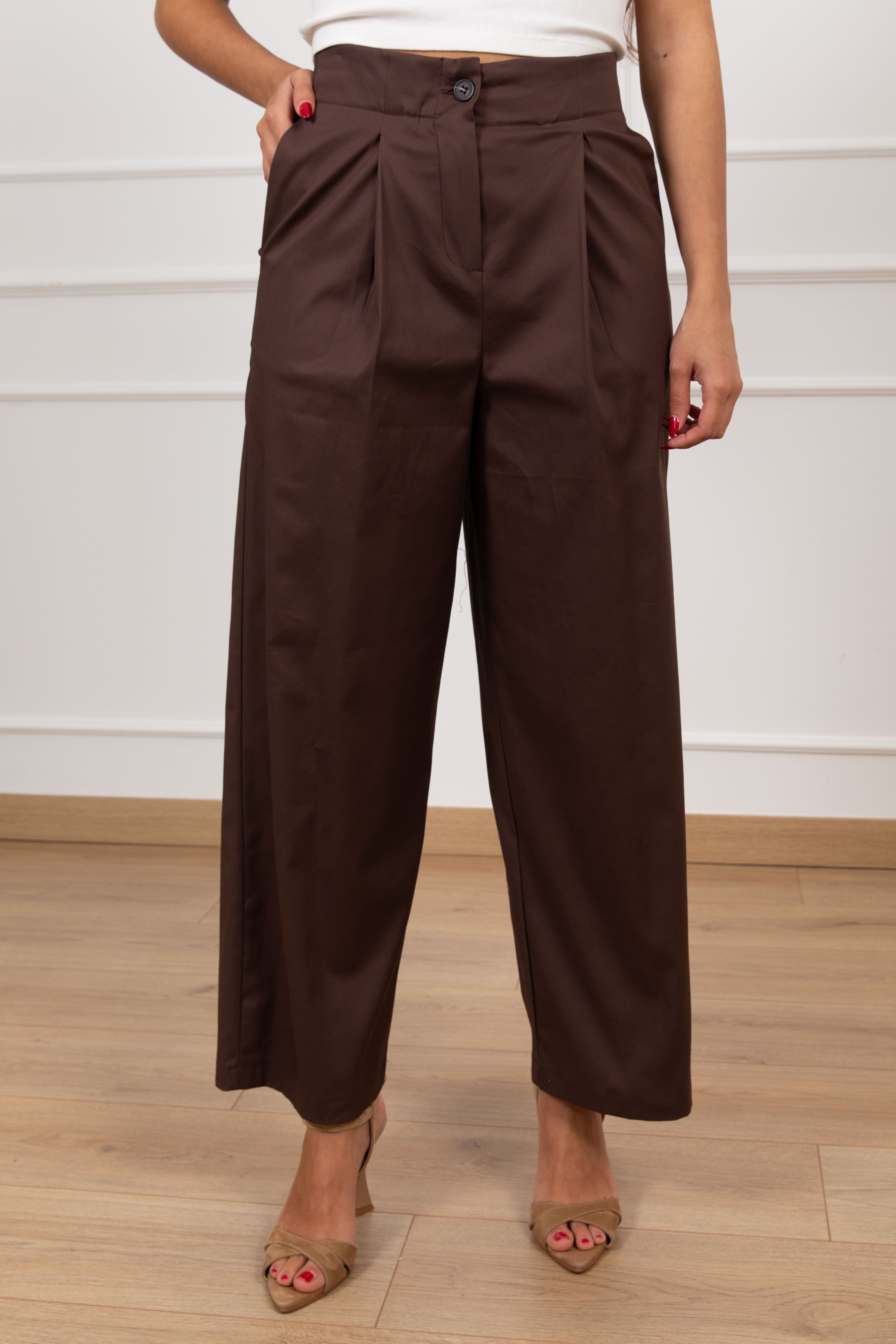 Pantalone in cotone con pinces Tensione IN