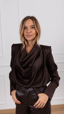 Blusa con scollo ad anello variante fondente ViCOLO