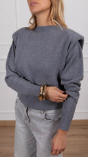 Pull girocollo con spallina imbottita variante grigio Haveone