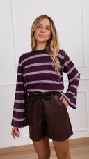Shorts in pelle variante bordeaux Haveone
