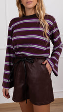 Shorts in pelle variante bordeaux Haveone