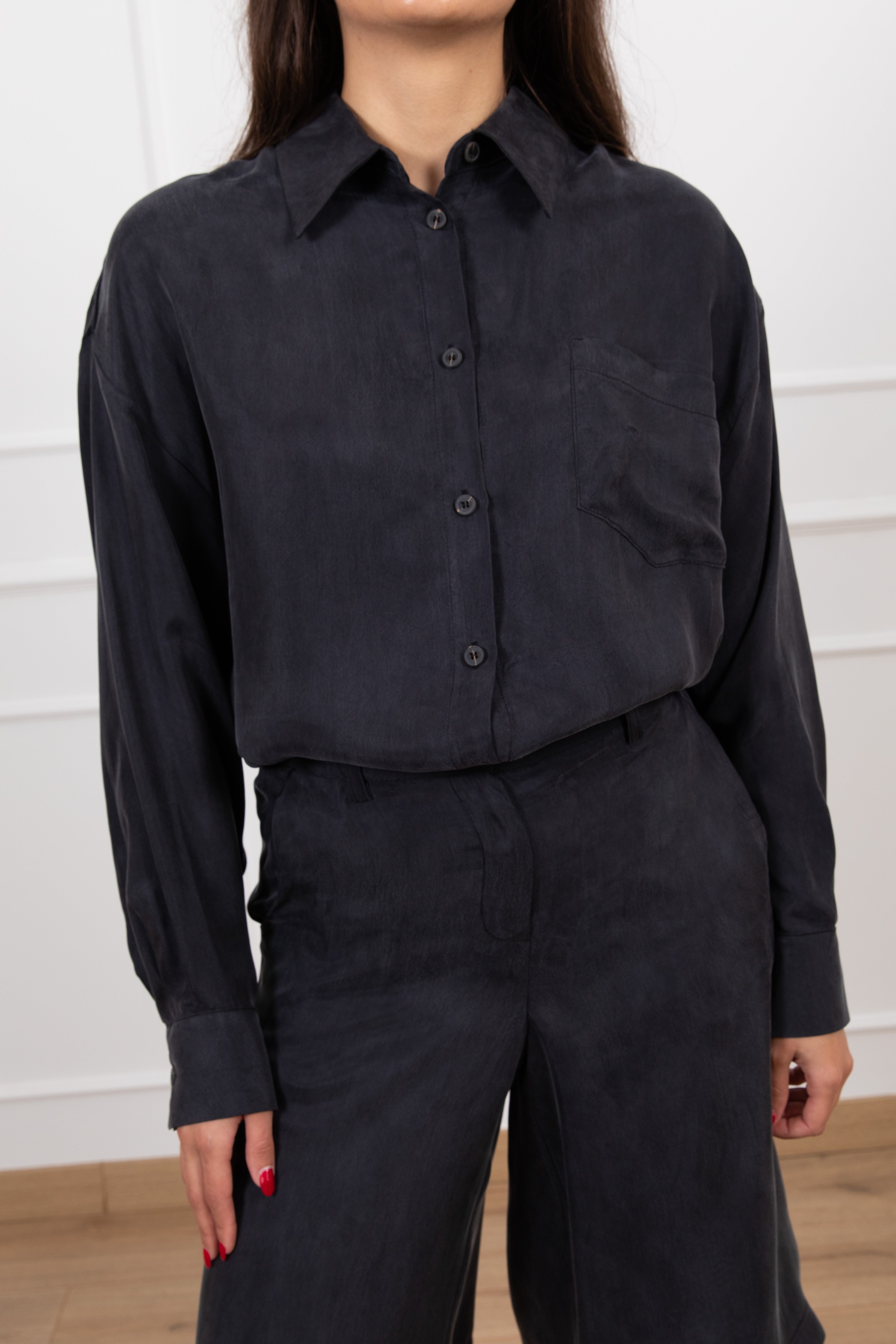 Camicia in cupro con tasca Tensione IN